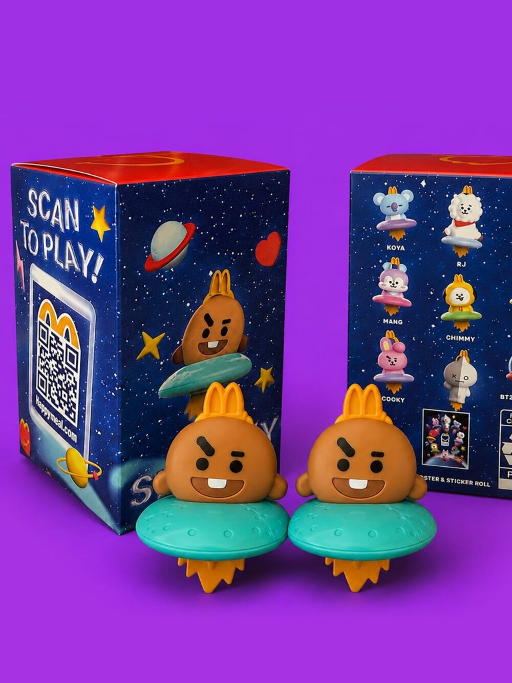 2 BT21 SHOOKYS 2026 McDonald's x BTS Happy Meal Toys w/ Original K-Pop Boxes